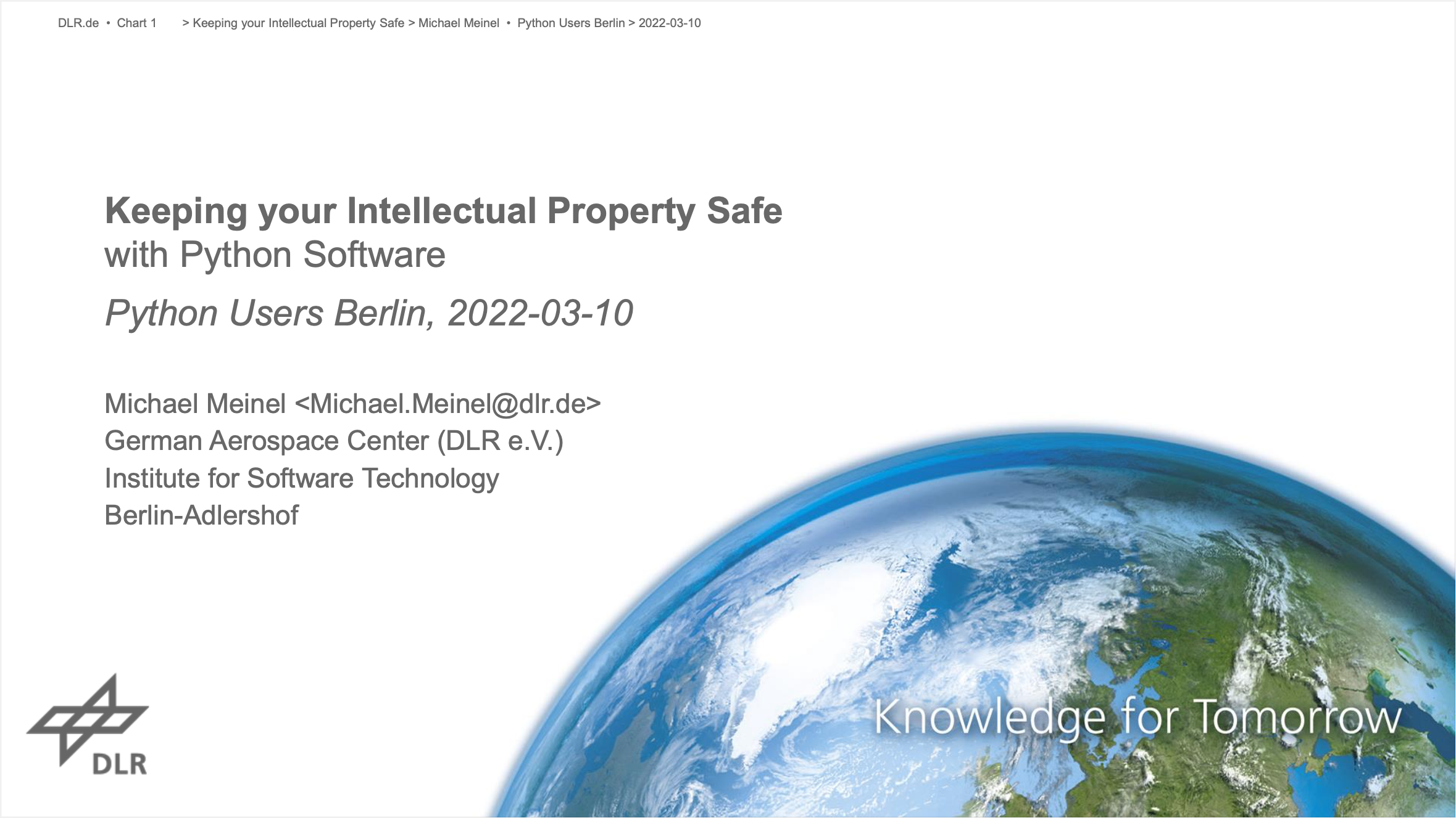 «Keeping your Intellectual Property Safe with Python Software» by Michael Meinel